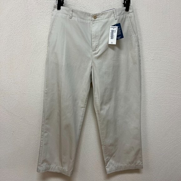 NWT Lands' End Misses Cropped Chinos Pants Natural Fit Cotton Light Stone Sz 10 - Picture 1 of 5